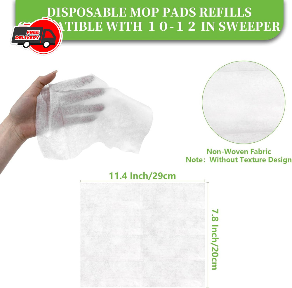 100 Count Dry Sweeping Cloths - Disposable Mop Pads Refills Compatible White