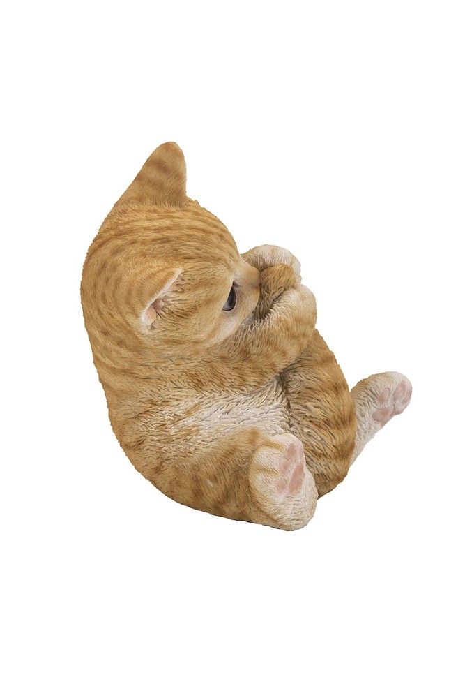 Hi-Line Gift Ltd. Orange Tabby Kitten Playing with Tail