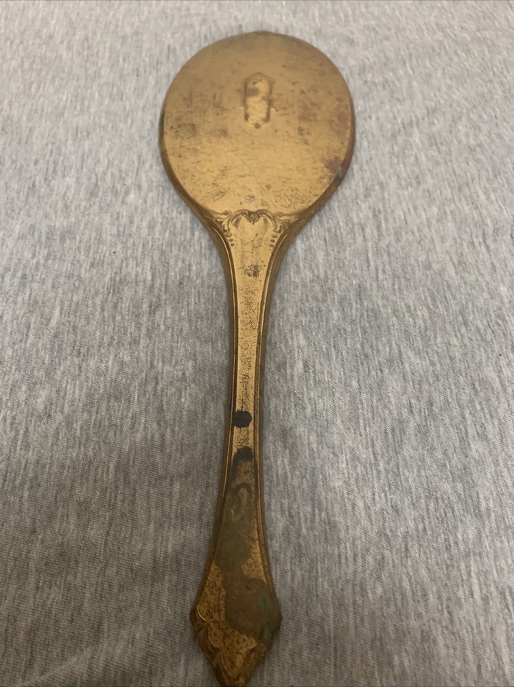 Antique S & B Bronze 12.5” Hand Mirror