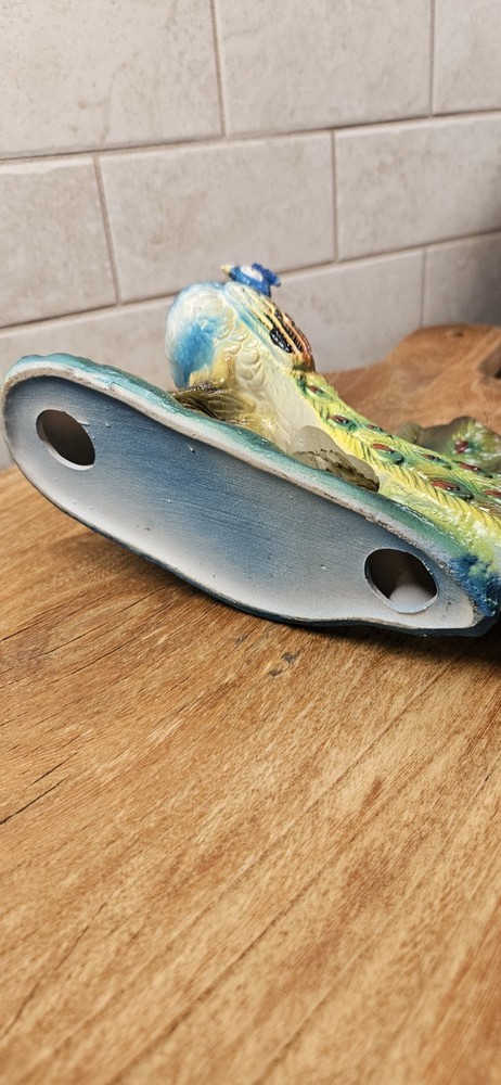 Vintage Bisque Peacock