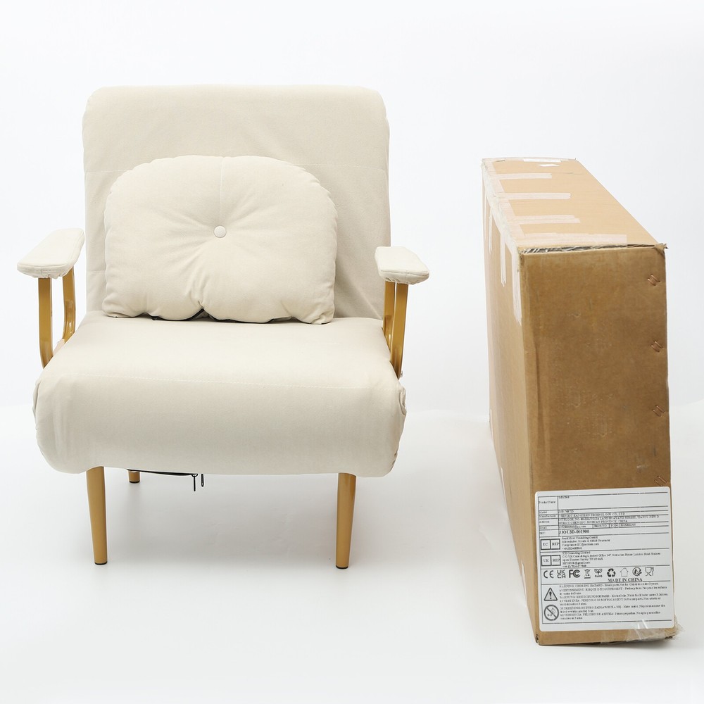 Convertible Sofa Bed Folding Sofa Bed with Pillow & 5-Gear Adjustable Backrest