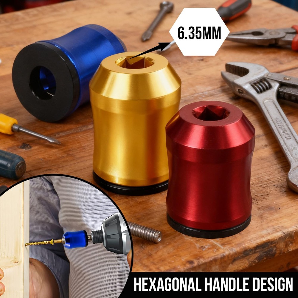 3Pcs Magnetic Screwdriver Head Ring Set for Drills Power Bits - DIY Repair Tool