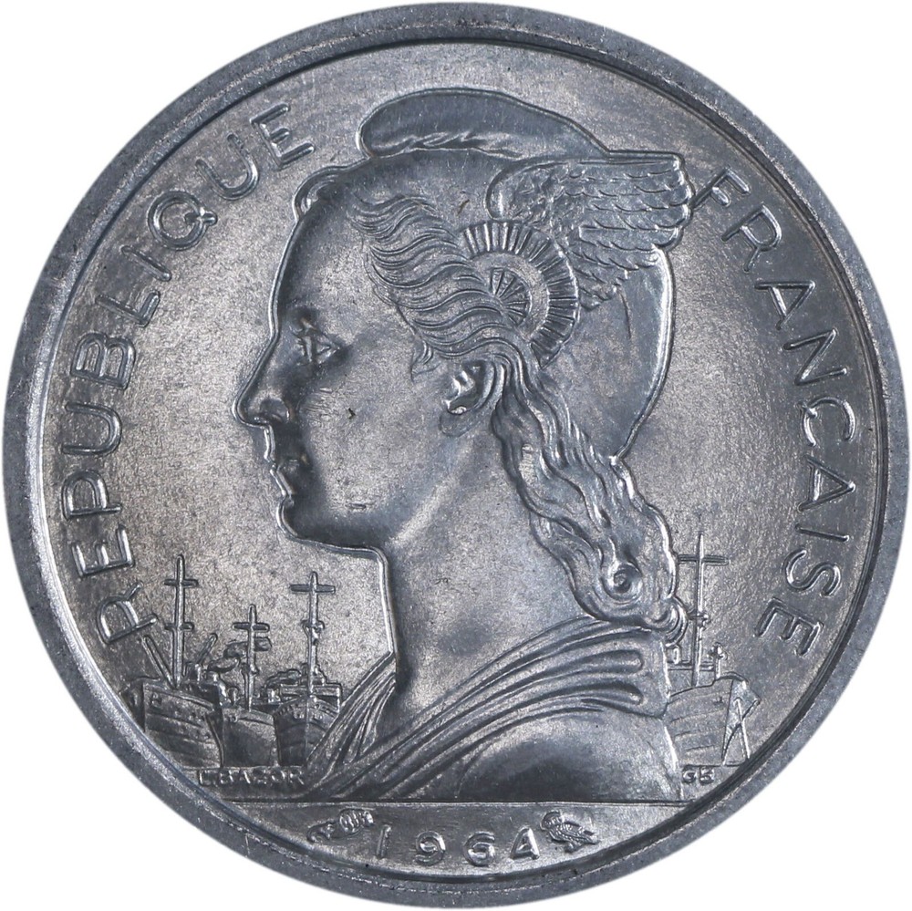 Comoros: 1 Franc Aluminum 1964 - UNC