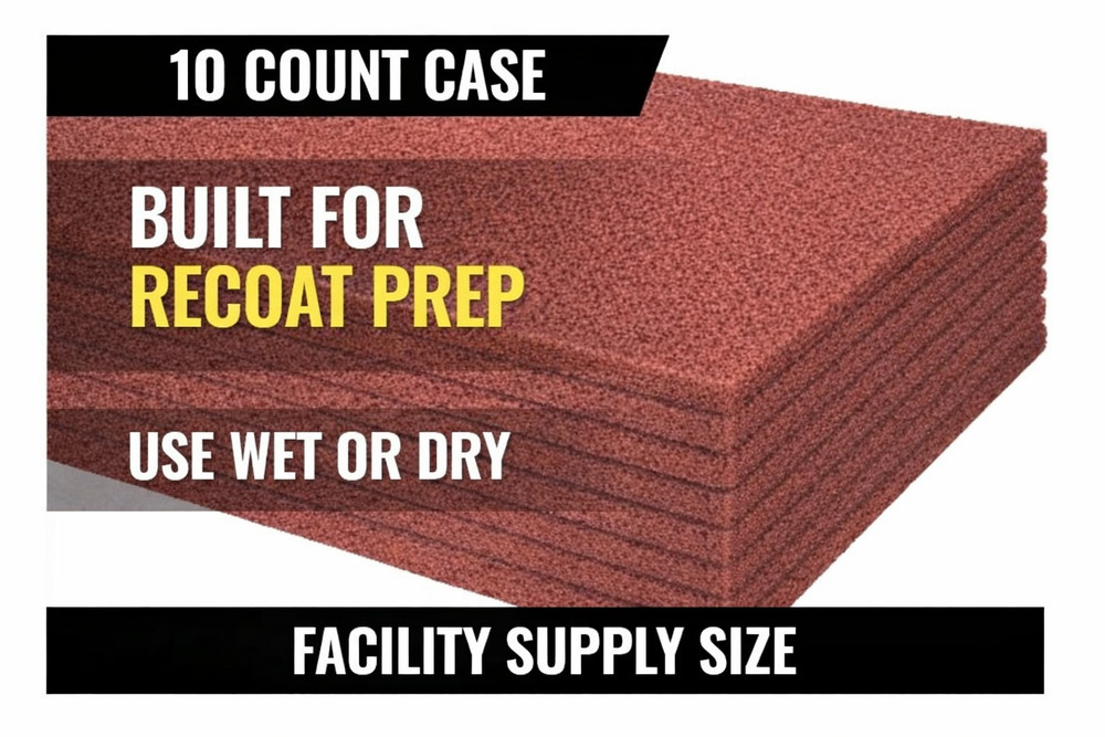 Square Scrub Red Scrubbing Floor Pad 14x20 Rectangular 10/Case SS P1420SQP