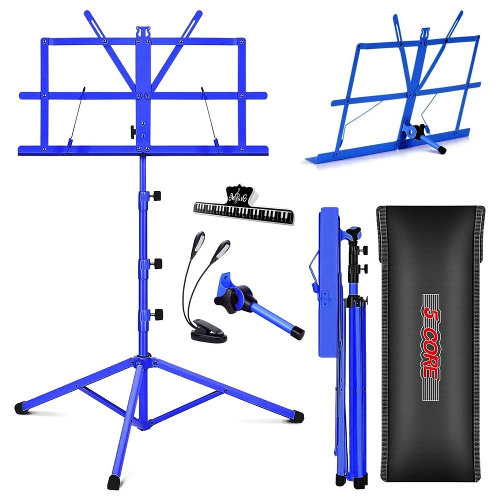 5 Core Music Stand Adjustable Book Stands Foldable Portable Sheet Holder