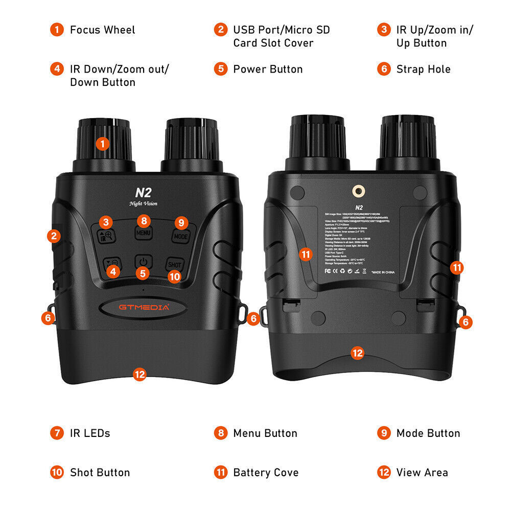 Night Vision Goggles Infrared Digital Binoculars For Total Darkness Surveillance