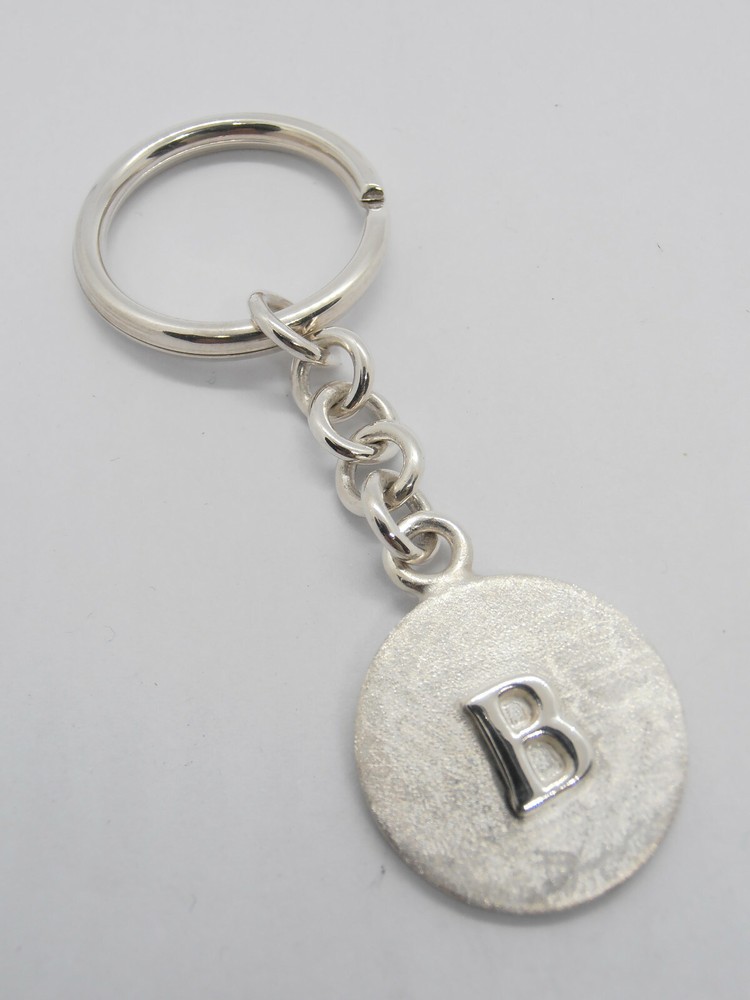 Letter Keychain - B - 925 Silver - Initial - Alphabet - Breeze -