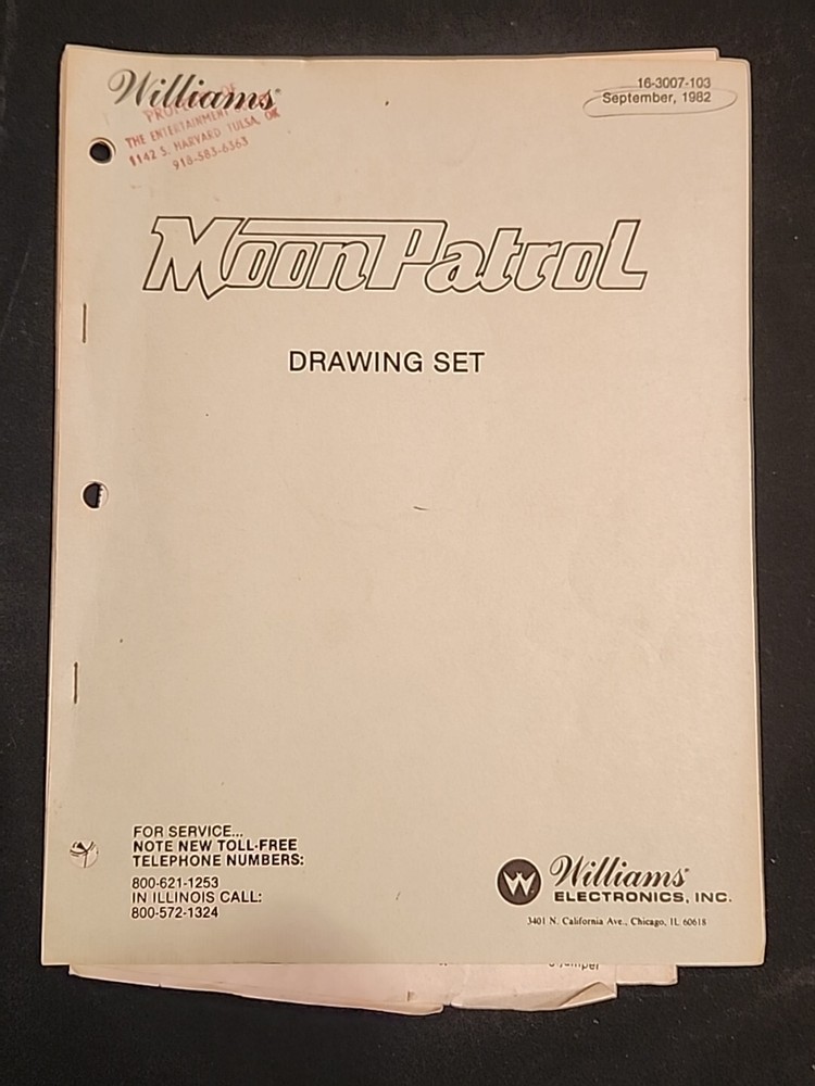 Moon Patrol Drawing Set Schematics by Williams