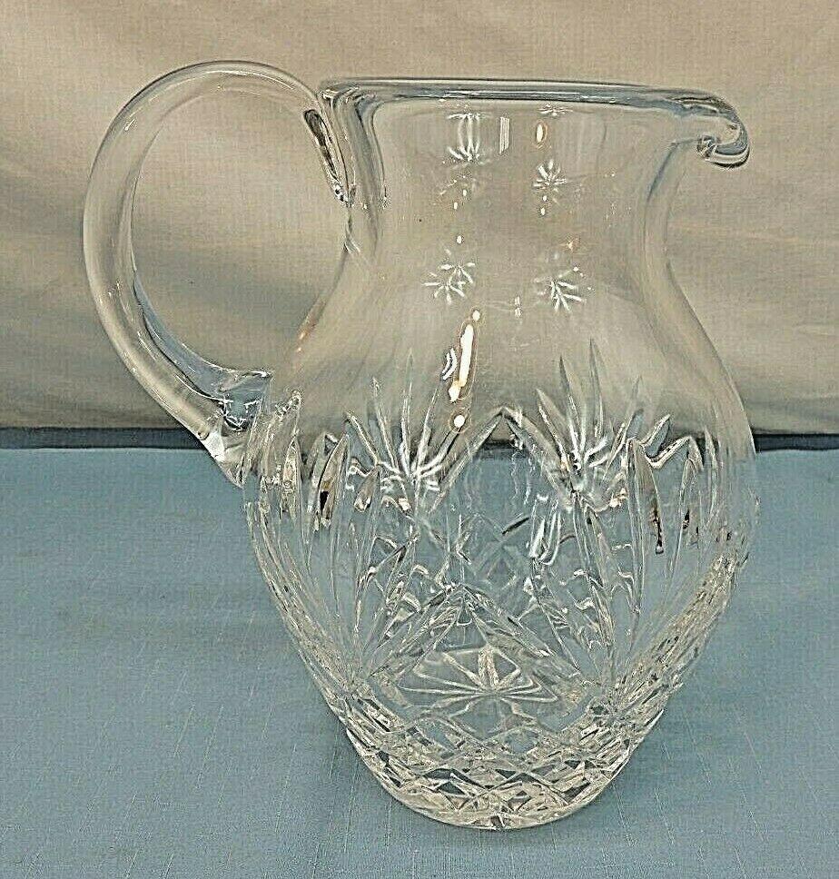 CRYSTAL PITCHER, MAKER UNKNOWN, 8-CUP