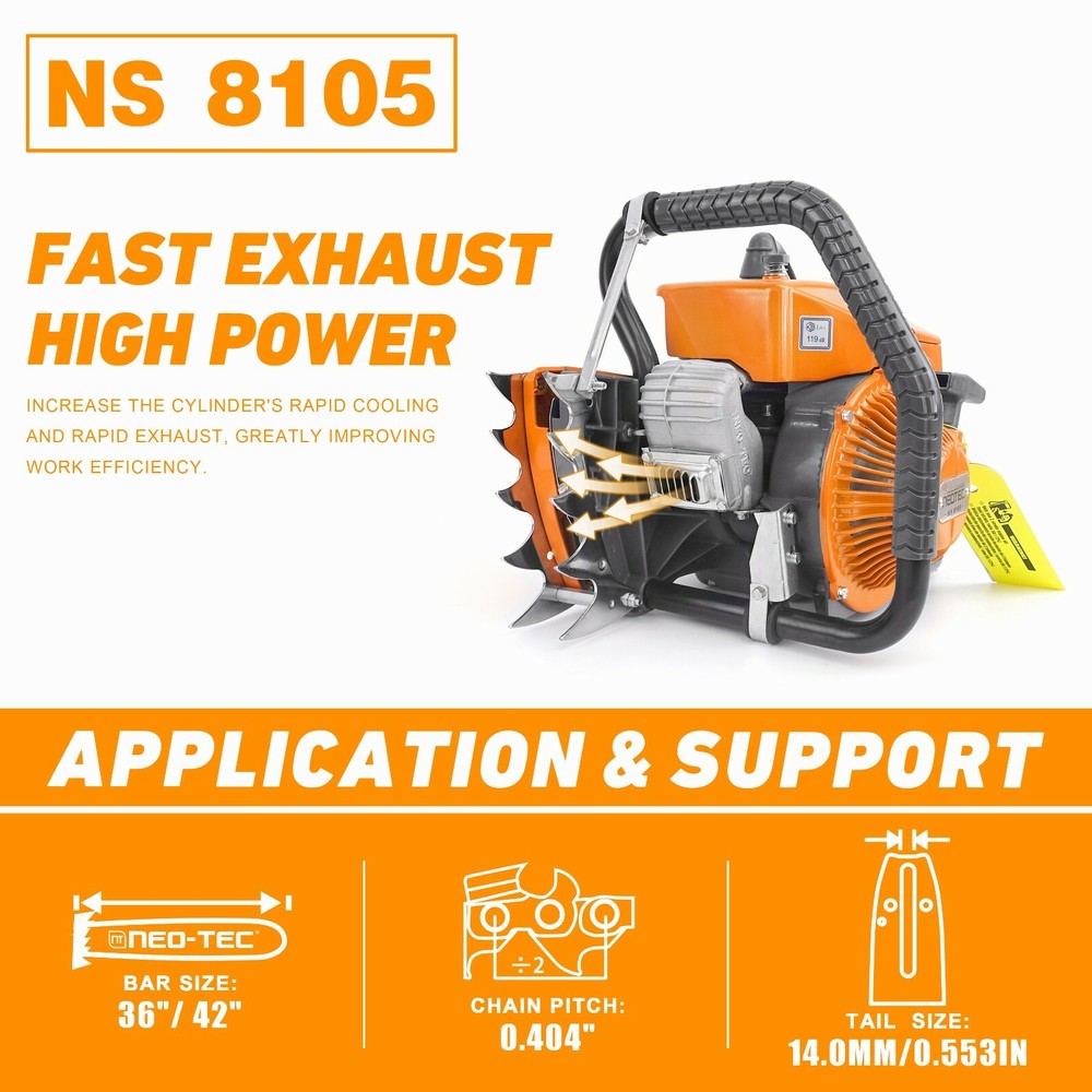 105cc Gasoline Chainsaw with 36'' Guide Bar Chain Compatible with G070 MS070 090