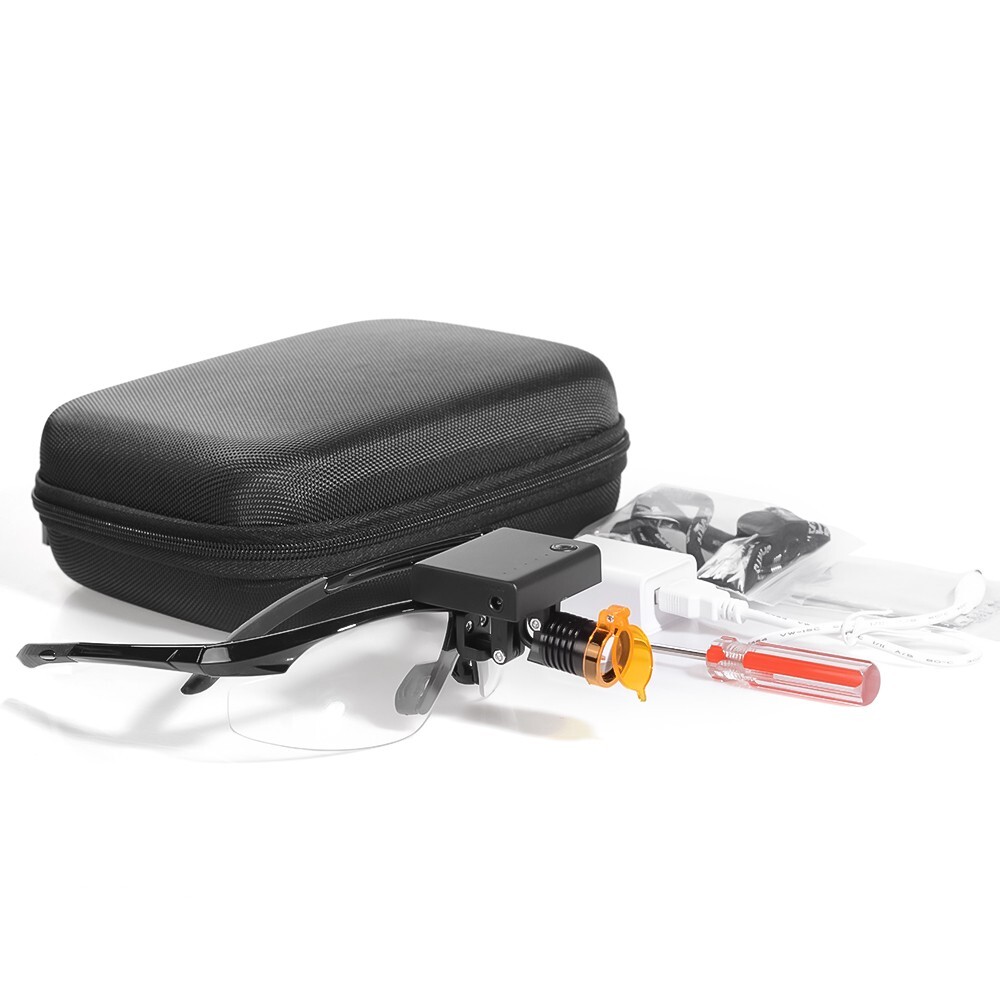 3W LED Wireless Head Light with Optical Filter and Plain Glass Spectacles USA