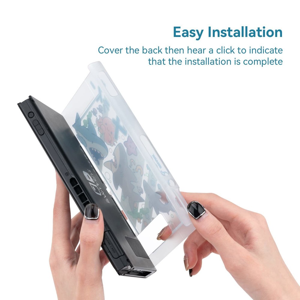 Protective Case for Nintendo Switch Console&Joycon Slim Clear Case Cover Shark