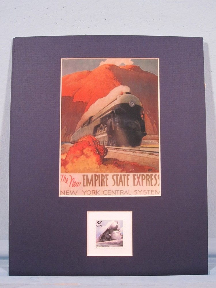 N.Y. Central Empire State Express & Diesel Engine stamp