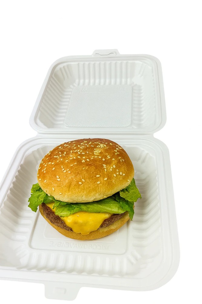 Eco MFPP Center Slide, Clamshell Container 8.5x8.5",(150)