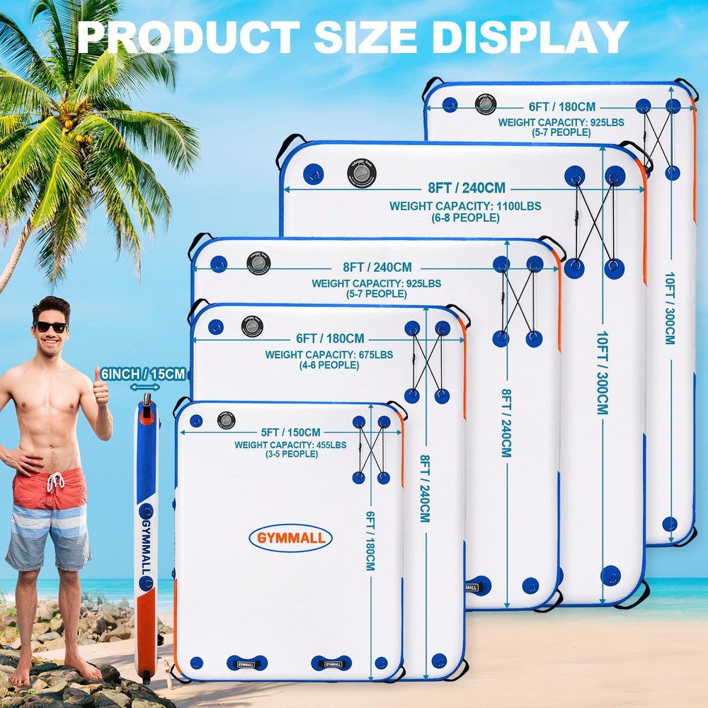 Inflatable Floating Dock Platform, 6ft*5ft Air Dock Platform Floating Island ...