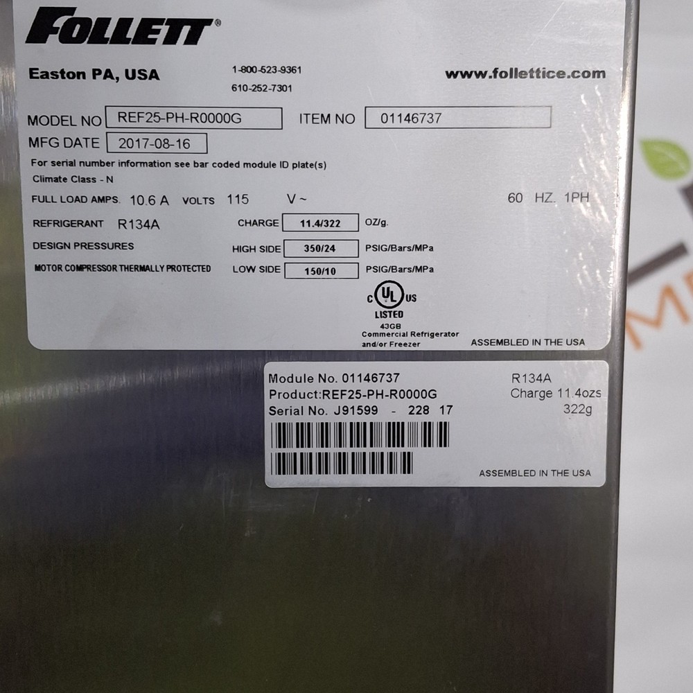 Follett Corp REF25 Upright Pharmacy Refrigerator
