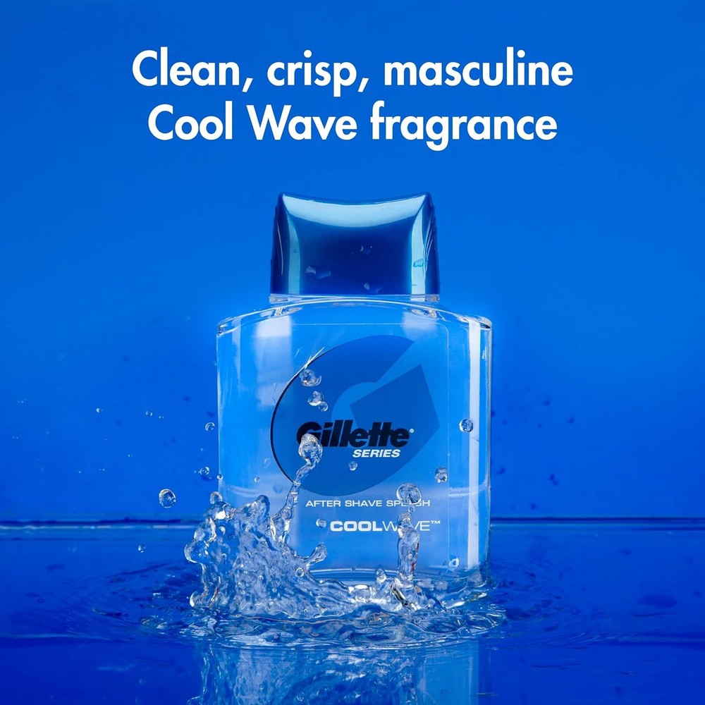 Gillette Cool Wave Aftershave Lotion for Men Series Formula 3.3 oz