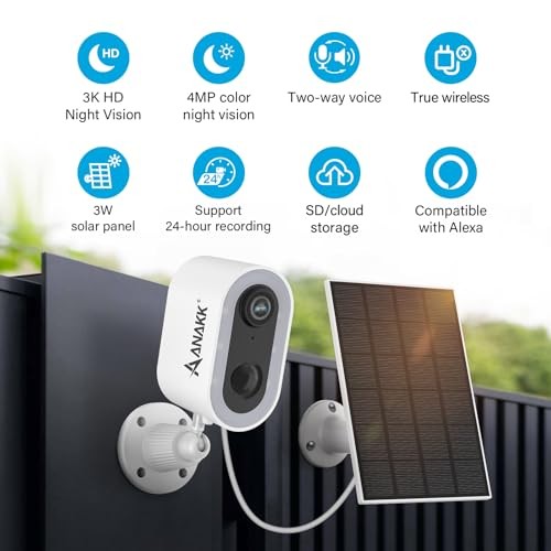 Solar Security Cameras System Wireless Outdoor with Solar 2-Camera System Kit