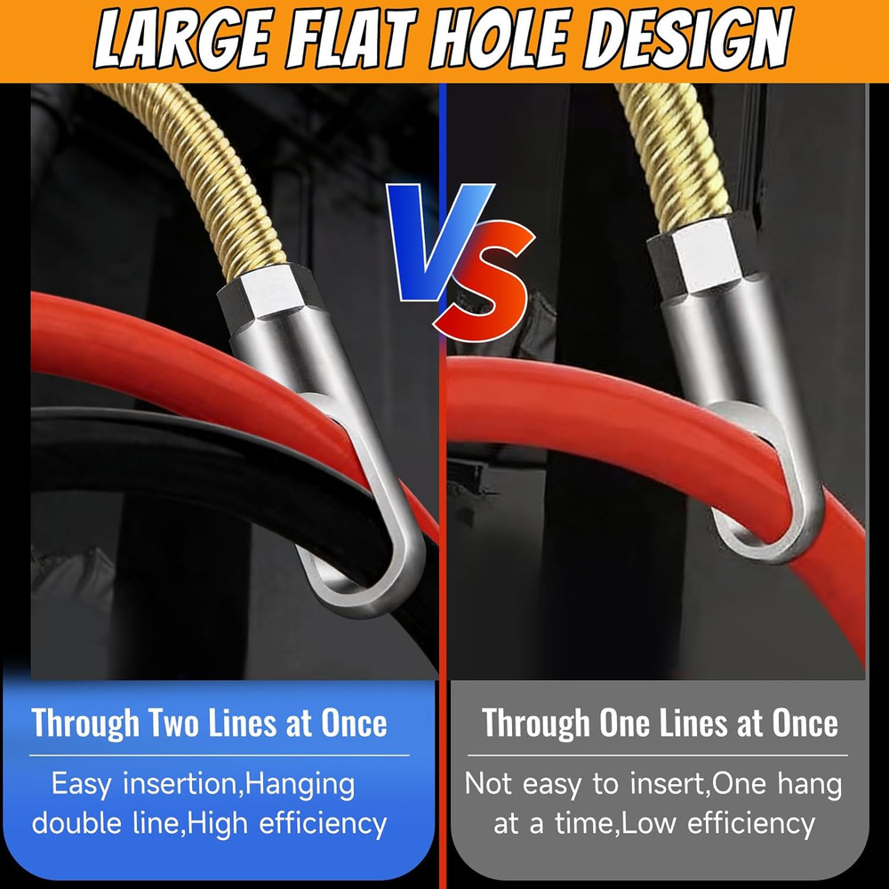 18Ft Roller Fish Tape Cable Puller Kit with 2 Fish Tape Fastener,Electrical Wire