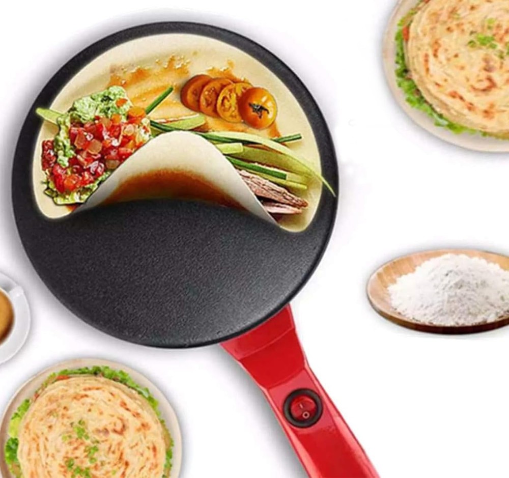 8 inch Cordless Electric Crepe Maker Portable Non-Stick Griddle Pan