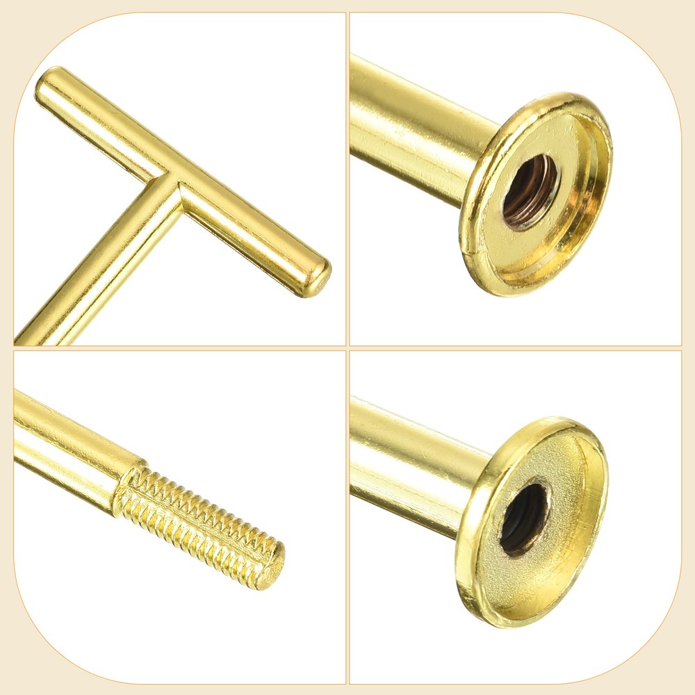 2 Set Cake Tray Stand Handle Plate Hardware Fitting 3-Tiers T-shape Gold
