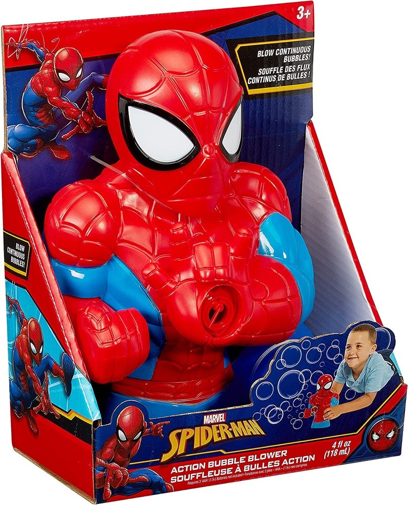Little Kids Marvel Spider-Man Action Bubble Blower Machine