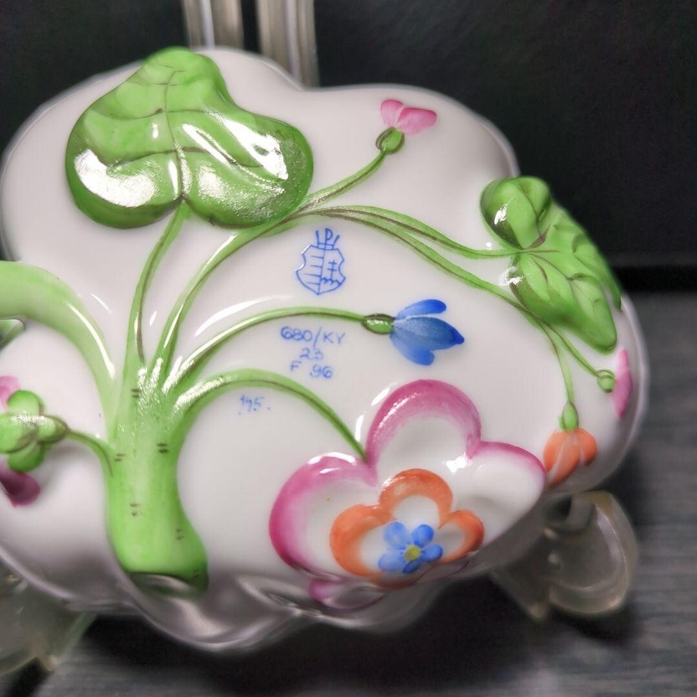 HEREND KITTY Spring Buda Bacony Sugar Bowl Tulip
