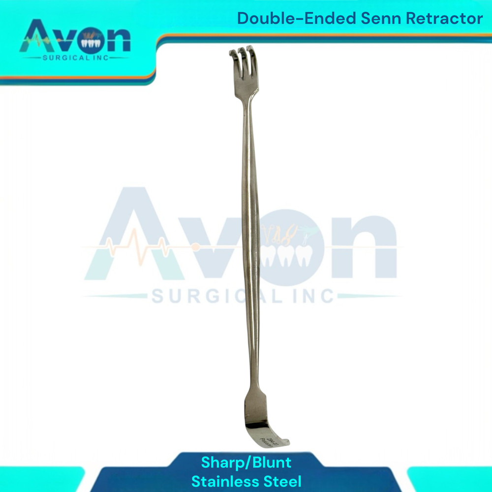 Double-Ended Senn Retractor Spreaders 6-1/4" - 3-Prong Sharp End & L-Shape End