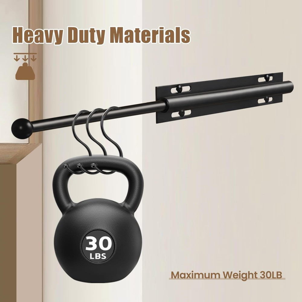 Luvenia Valet Rod For Closet Pull Out Slide 12IN, Black