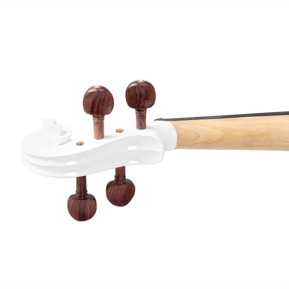 New 4/4 Spruce Panel Acoustic Violin with Case Bow Rosin Strings Matte White