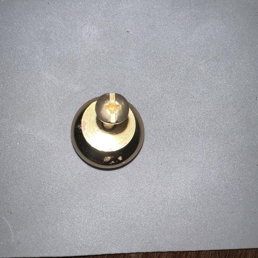 Vintage Drawer Cabinet Pulls Heavy Solid Brass Gold Tone Knobs Mushroom