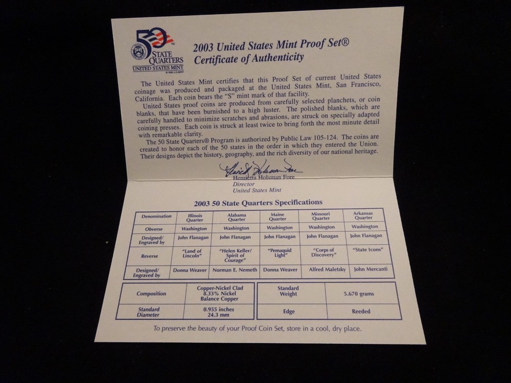 2003-S Clad Proof Set U.S. Mint 10-Coin