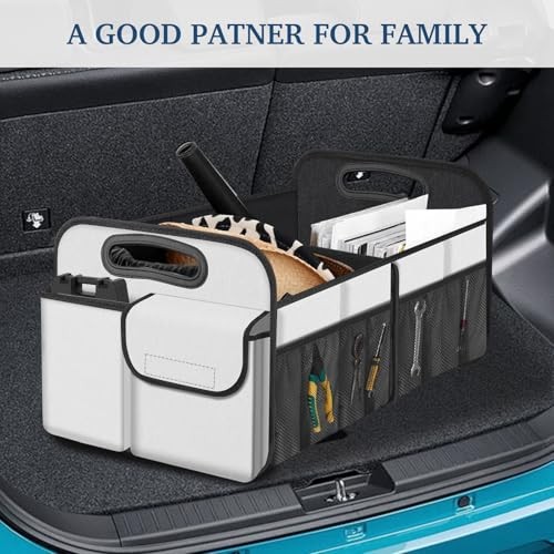 Car Trunk Organizer, Car Storage Organizer with Large Capacity Standard Beige