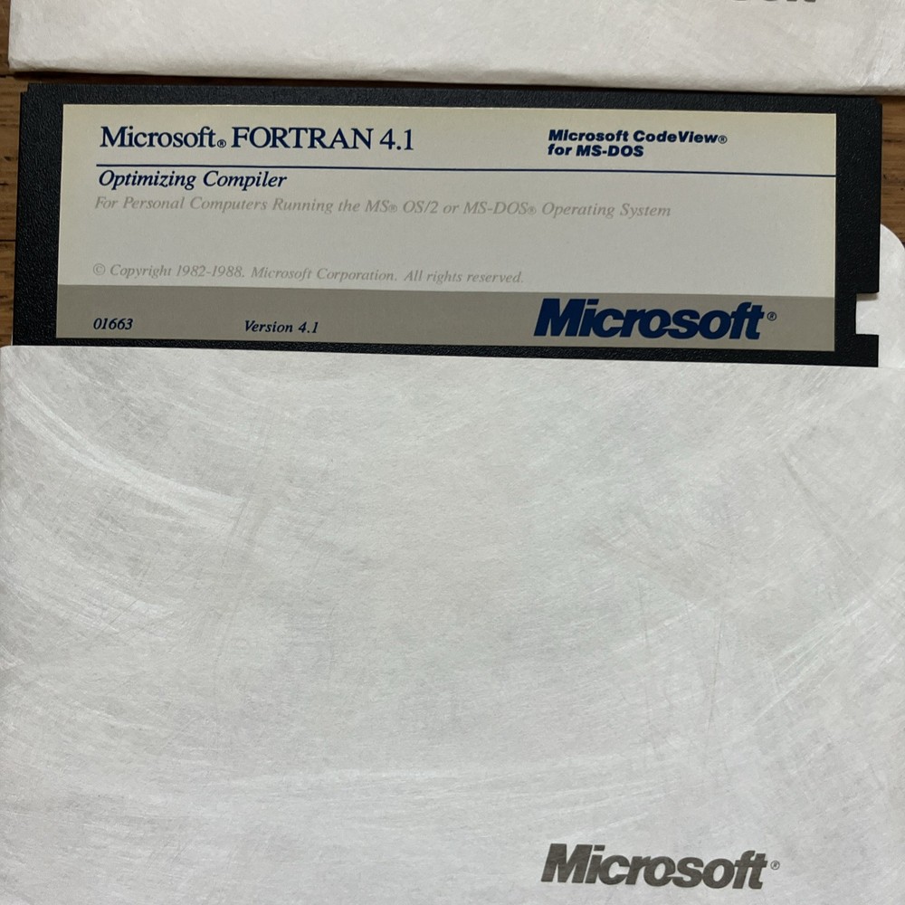 Microsoft Fortran Compiler Version 4.1 Software