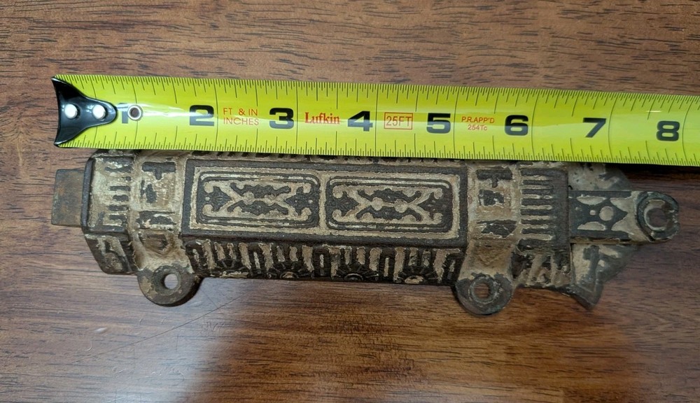 Antique VICTORIAN Spring Loaded Slide Bolt Surface Door Latch Hardware
