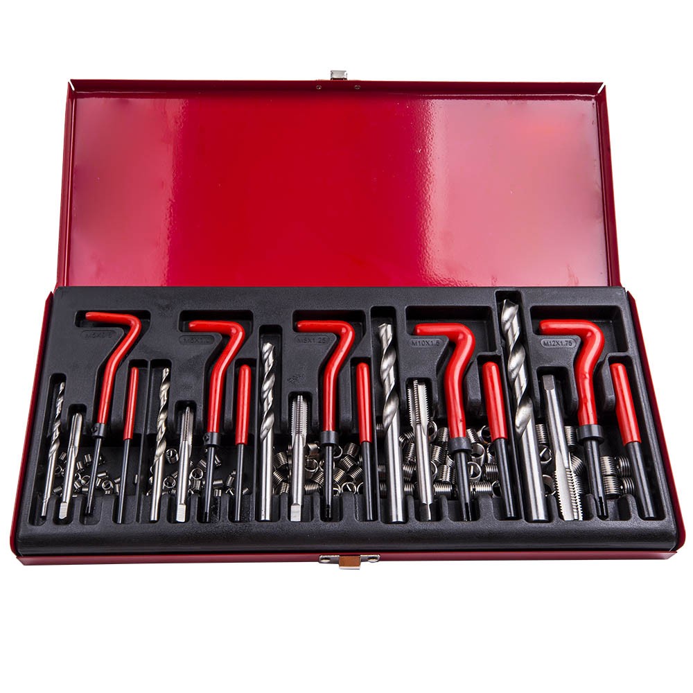131x Thread Repair Tool Kit Stripped M5 M6 M8 M10 M12 Wire Thread Inserts
