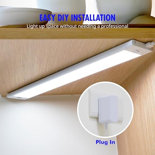 24 inch Under Cabinet LED Lighting has Handwave Sensor, Stepless White-24 inch