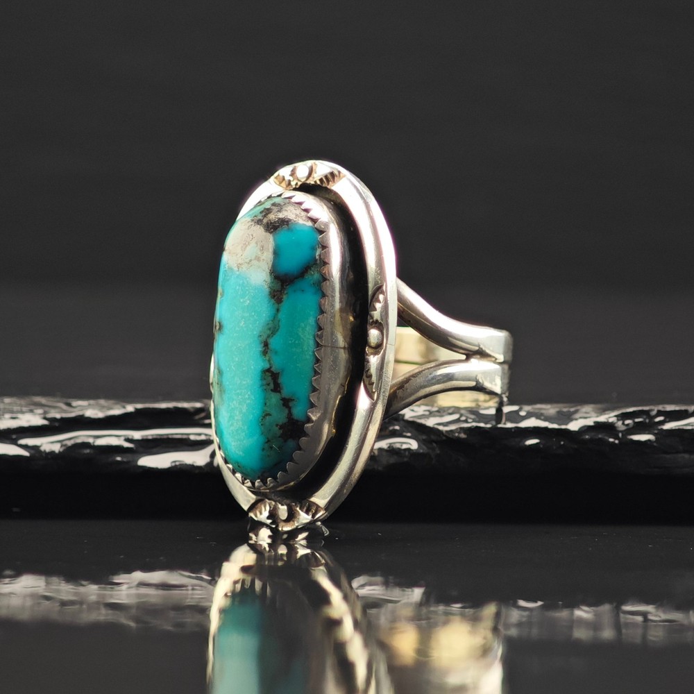 Native American Turquoise Ring Sterling Silver Sz 9