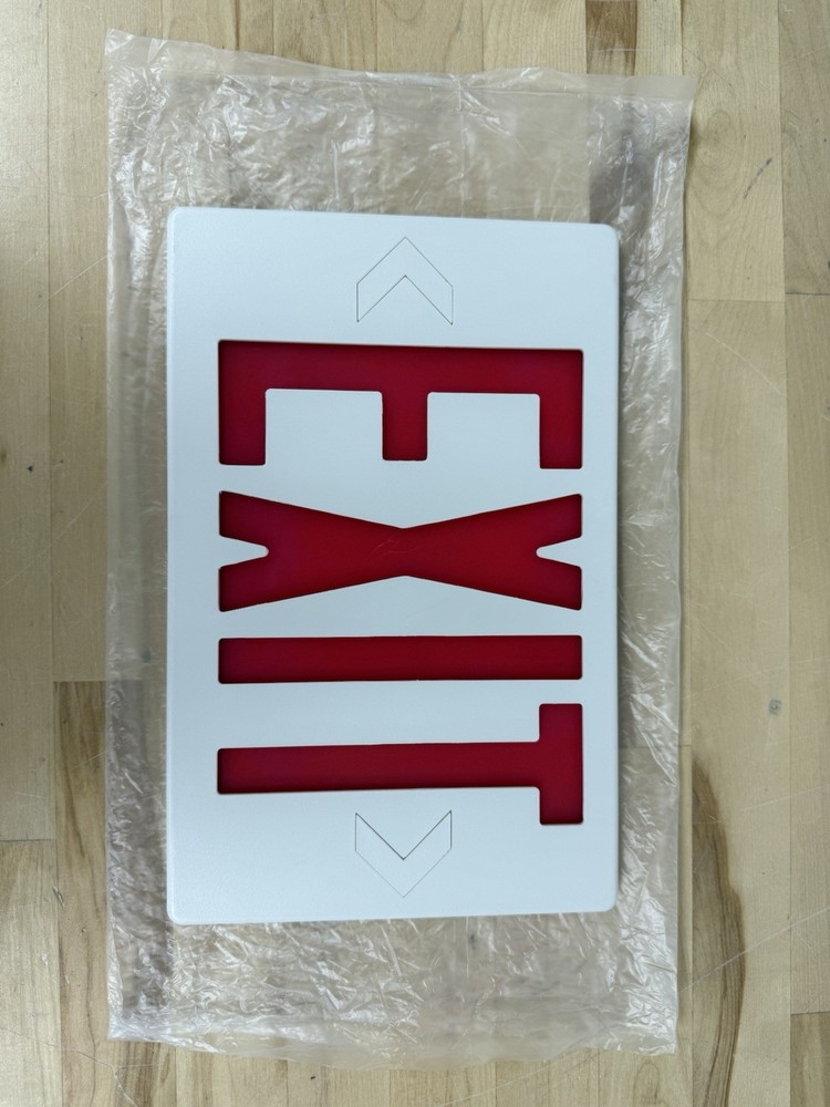 Red LED Exit Sign, UL-Listed Emergency Light, AC 120V/277V