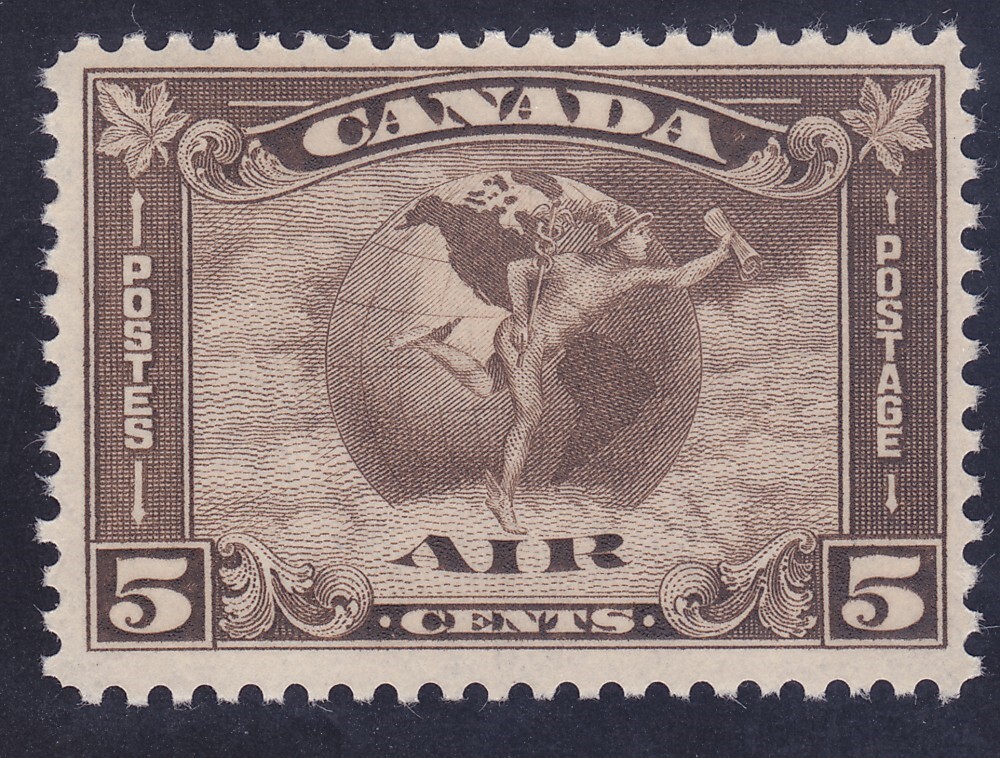 Canada C2 MNH OG 1930 Allegory Airmail Circles Globe XF