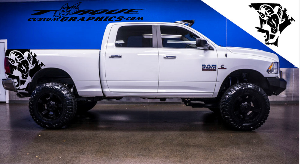 RAM HEAD Graphics-Vinyl Decal Sets for Dodge, Ram, Vehicles, Custom Graphics