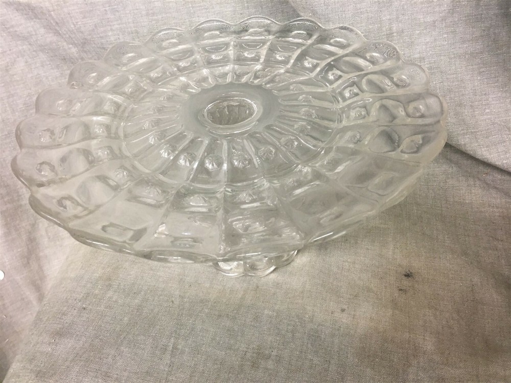Vintage 10" Diameter Footed Cake Stand Star Pattern Unknown
