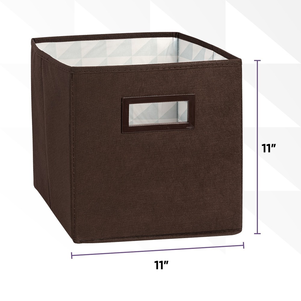 Superio Fabric Organizing Bin, 11" Brown Fabric Cube 6-Pack