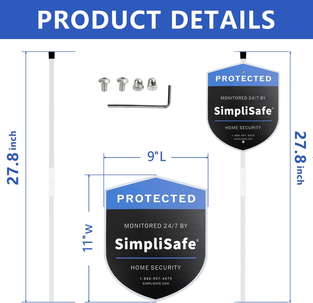 1 Yard Sign & 6 Window Stickers for Simplisafe Home Security System