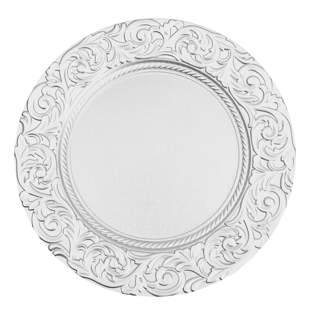 100pcs Charger Wedding Party Dinner Plates Elegant Design Table Decor Silver