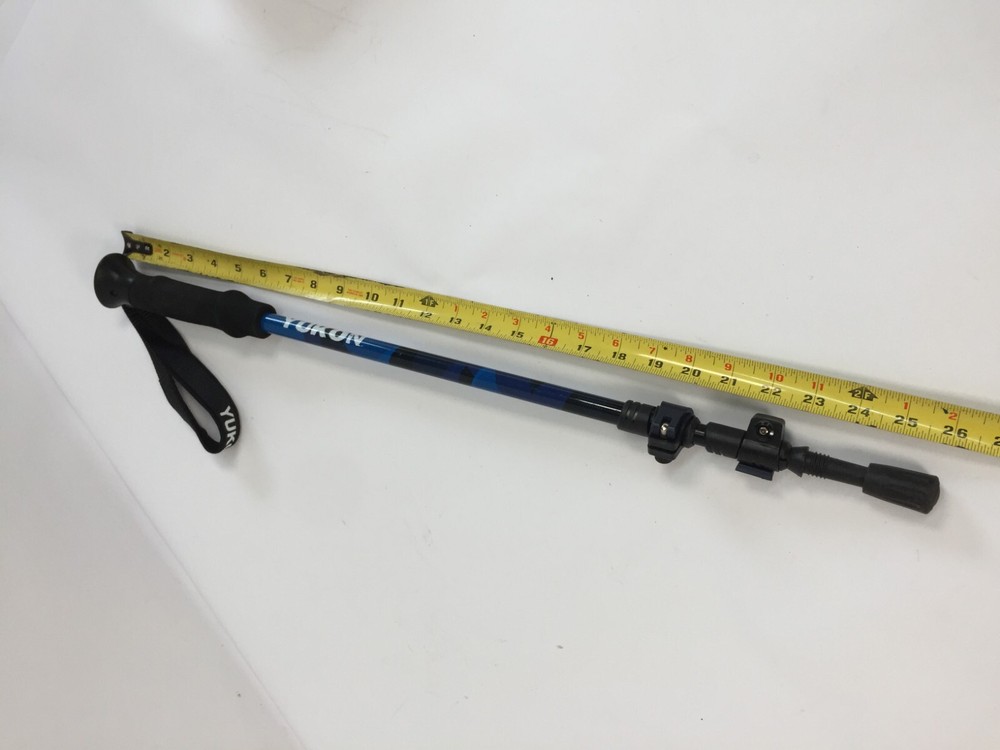 Yukon Adjustable Single Trekking Hiking Pole Black/Blue