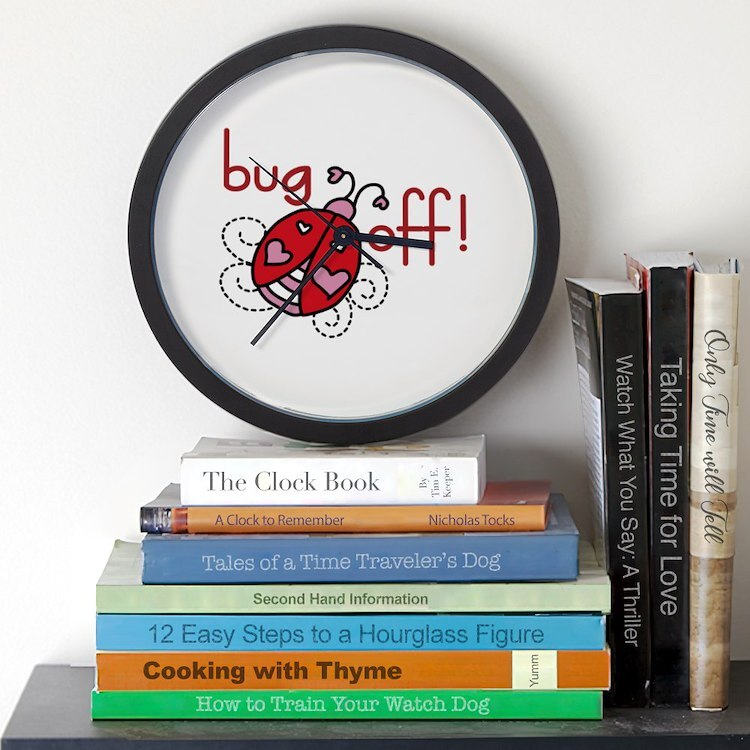 CafePress Bug Off 10" Wall Clock (1301104284)