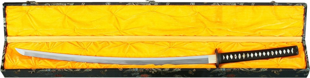44" Deluxe Brocade Locking Katana Display Silk Case Carrying Box