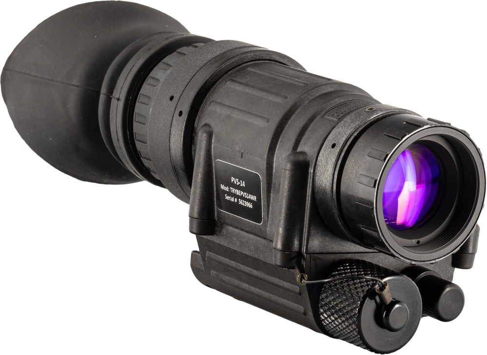 TRYBE Optics PVS-14 Night Vision Monocular, GEN 3, White Phosphor: TRYBEPVS14WR