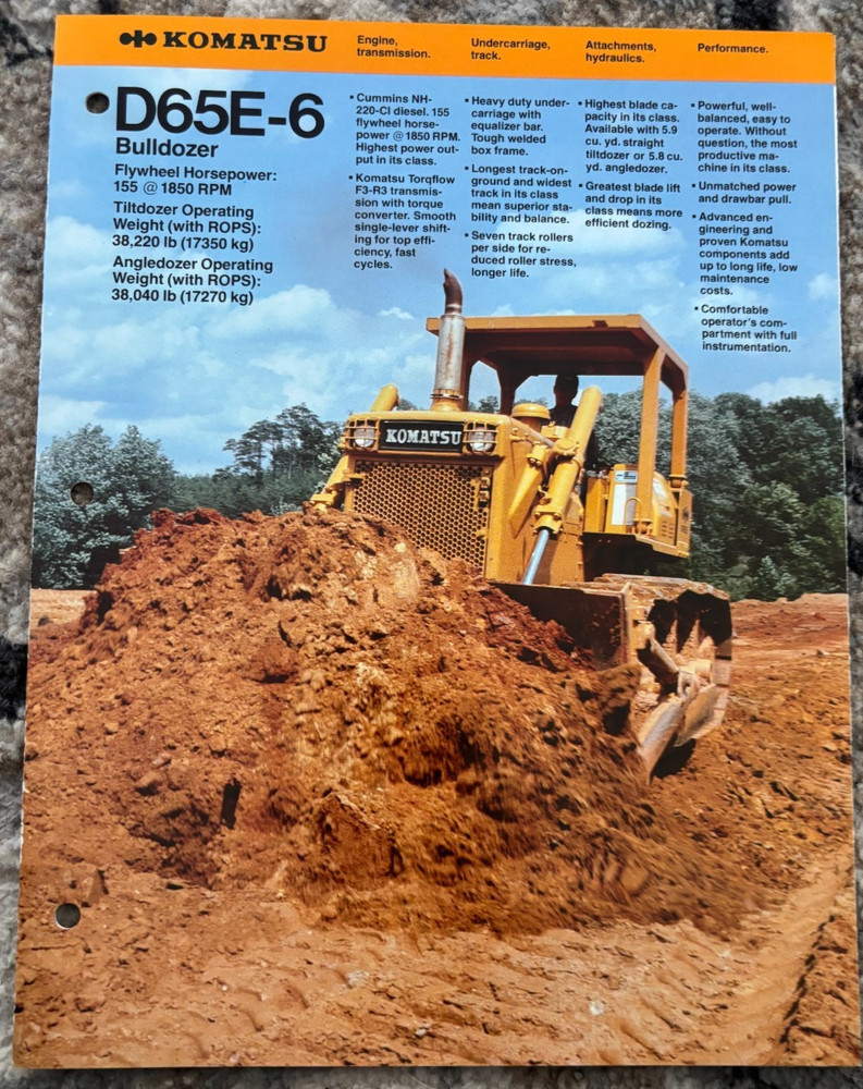 Komatsu D65E Bulldozer Brochure AMIL25